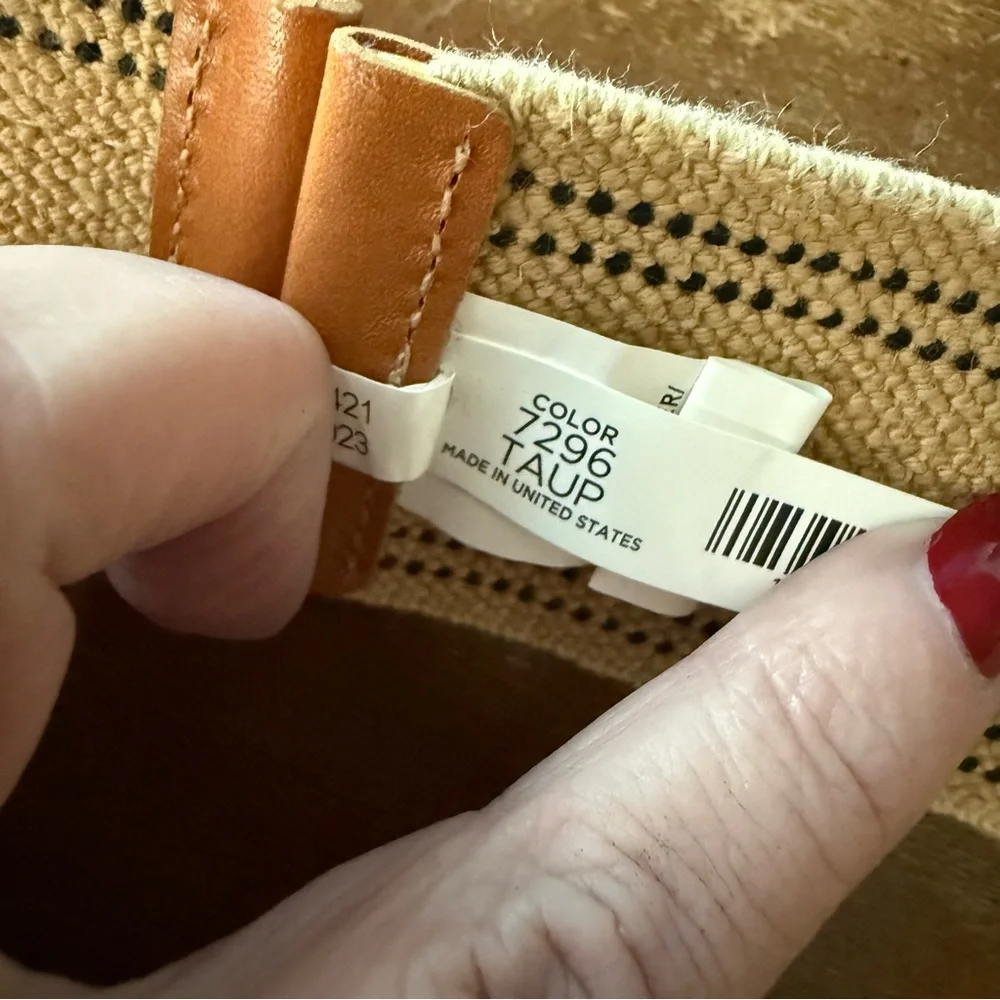 Live Love Loft belt leather and elastic taupe 2 in wide